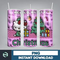 3D Christmas Tumbler Sublimation, 20oz Skinny Tumbler Wrap, Cartoon Funny Christmas Design Tumbler PNG (6)