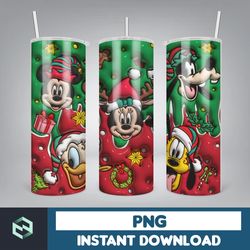 3D Inflated Christmas Tumbler Wrap Design Download PNG, 20 Oz Digital Tumbler Wrap PNG Digital Download (2)
