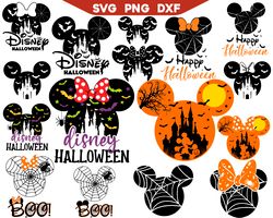 Disney Halloween Mouse And Friends Svg Bundle, Trick Or Treat Svg, Spooky Vibes Svg, Halloween Family Trip Svg
