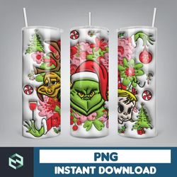 3D Inflated Christmas Tumbler Wrap Design Download PNG, 20 Oz Digital Tumbler Wrap PNG Digital Download (48)