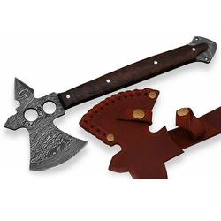 damascus steel blade tomahawk axe