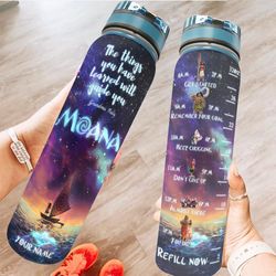 personalized moana water tracker bottle, moana 32oz water bottle, cute moana water bottle.jpg