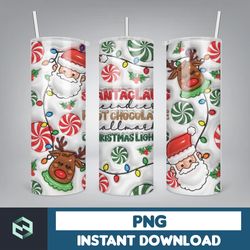 3D Inflated Christmas Tumbler Wrap Design Download PNG, 20 Oz Digital Tumbler Wrap PNG Instant Download (14)