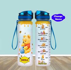 personalized the pooh water tracker bottle, winnie pooh bottle, pooh water bottle pooh 32oz water bottle.jpg