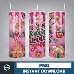 3D Inflated Christmas Tumbler Wrap Design Download PNG, 20 Oz Digital Tumbler Wrap PNG Instant Download (39)