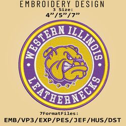 NCAA Logo Western Illinois Leathernecks, Embroidery design, Embroidery Files, NCAA Western Illinois, Machine Embroidery