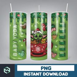 3D Inflated Christmas Tumbler Wrap Design Download PNG, 20 Oz Digital Tumbler Wrap PNG Instant Download (55)