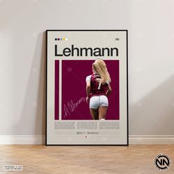 Alisha Lehmann Poster, USWNT Poster, Aston Villa Poster, Sports Poster, Football Player Poster, Soccer Wall Art, Sports
