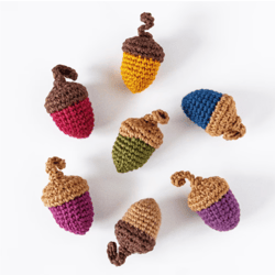 autumnal acorns crochet pattern, digital file pdf, digital pattern pdf, crochet pattern