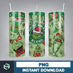 3D Inflated Christmas Tumbler Wrap Design Download PNG, 20 Oz Digital Tumbler Wrap PNG Instant Download (8)