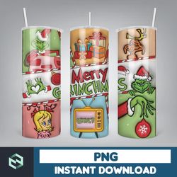 3D Inflated Christmas Tumbler Wrap Design Download PNG, 20 Oz Digital Tumbler Wrap PNG Instant Download (9)