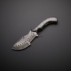Custom Handmade Damascus steel Full Tang Hunting Tracker Knife With Leather Sheath, Birthday Gift, Christmas Gift