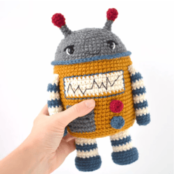 Pixie the Robot Crochet pattern, digital file PDF, digital pattern PDF