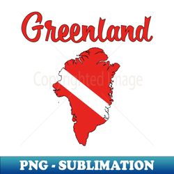 Greenland Diver Down Flag  Scuba Diving Vacations - Stylish Sublimation Digital Download - Perfect for Personalization