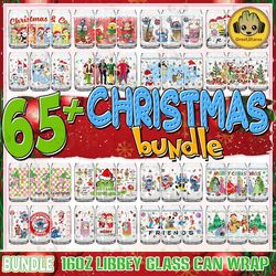 65 Christmas Movie 16oz Glass Can Wrap Png Bundle, Christmas Cartoon Coffee Glass Can Wrap Bundle, Christmas Glass Can
