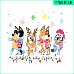 Bluey And Friends PNG, Dancing Under The Snow PNG, Friendship In Christmas PNG