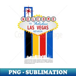 White Colorful Modern Las Vegas - PNG Transparent Sublimation Design - Stunning Sublimation Graphics