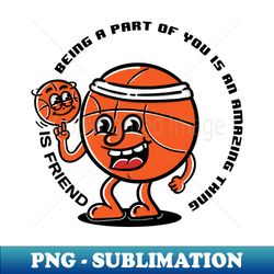 cartoon basketball - digital sublimation download file - revolutionize your designs