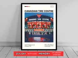 Canadian Tire Centre Print  Ottawa Senators Poster  NHL Art  NHL Arena Poster   Oil Painting  Modern Art   Travel Print