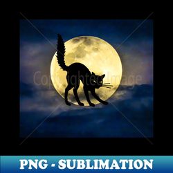 Halloween Black Cat with Moon - Aesthetic Sublimation Digital File - Instantly Transform Your Sublimation Projects