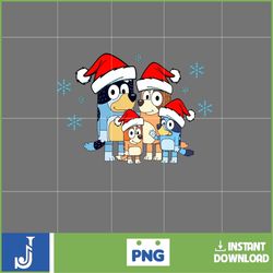 Christmas Family Shirt Design Png, Blue Dog Family Png, Christmas Cartoon Png, Christmas Magical Sublimation (2)