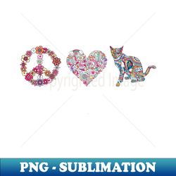 Peace Love Kitty Cat - Trendy Sublimation Digital Download - Bring Your Designs to Life