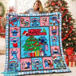 Disney Lilo And Stitch Movie Blanket Christmas, Lilo Blanket, Stitch Blanket,Custom Name Blanket,Disney Trip Blanket, Cu