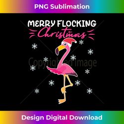 Merry Flocking Christmas Pink Santa Flamingo Long Sleeve - Bespoke Sublimation Digital File - Enhance Your Art with a Dash of Spice