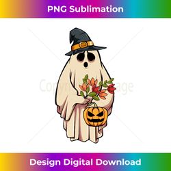 Vintage Floral Ghost Cute Halloween Costume Funny Creepy Long Sleeve - Eco-Friendly Sublimation PNG Download - Chic, Bold, and Uncompromising