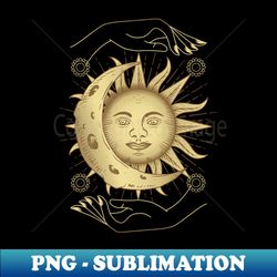 Dark Academia Aesthetic Tarot Aesthetic Sun and Moon Clouds - Sublimation-Ready PNG File - Create with Confidence