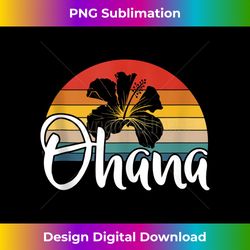 Ohana Hibiscus Flower Retro Hawaii Family Vacation Tank Top - Chic Sublimation Digital Download - Elevate Your Style with Intricate Details