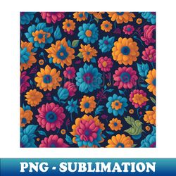 Purple Flower Pattern - Retro PNG Sublimation Digital Download - Perfect for Personalization