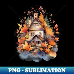 Autumn House - Aesthetic Sublimation Digital File - Spice Up Your Sublimation Projects