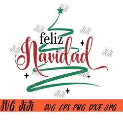 Feliz Navidad SVG PNG, Merry Christmas SVG, Christmas Tree SVG