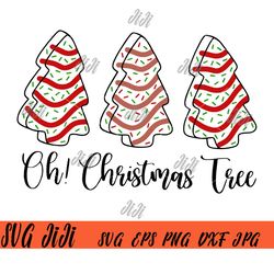 Oh Christmas Tree SVG PNG, Christmas Tree Cake SVG, Merry Christmas SVG