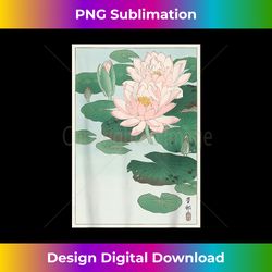 Retro Japanese Art Illustration of a Water Lily flower - Contemporary PNG Sublimation Design - Ideal for Imaginative Endeavors