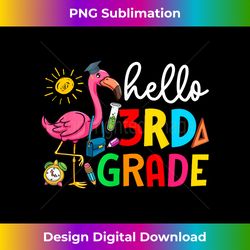 Hello Third Grade Flamingo Teacher Student Back To School - Sublimation-Optimized PNG File - Immerse in Creativity with Every Design