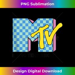 Mtv Logo With checkerboard Fill In Blue And Pink Tank Top - Sophisticated PNG Sublimation File - Immerse in Creativity with Every Design