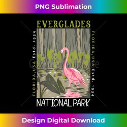 Everglades National Park Florida Flamingo Distressed Vintage - Luxe Sublimation PNG Download - Pioneer New Aesthetic Frontiers