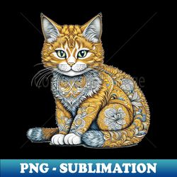 fluffy crochet kitty - retro png sublimation digital download - perfect for sublimation mastery