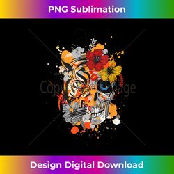tiger flower skull day of the dead mexican pattern t shirt - timeless png sublimation download - rapidly innovate your artistic vision