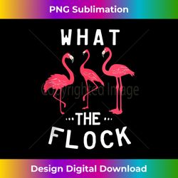 What The Flock Funny Pink Flamingo Beach Puns Gift Tank Top - Urban Sublimation PNG Design - Customize with Flair