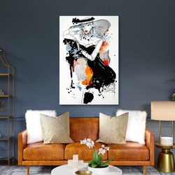 fashion drawing dress with big hat fashion sketch roll up canvas, stretched canvas art, framed wall art painting