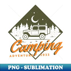 Camping Adventure 2023 - Retro PNG Sublimation Digital Download - Vibrant and Eye-Catching Typography