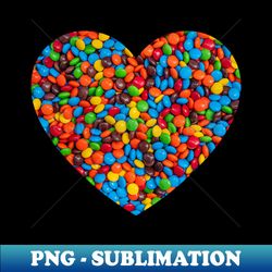 Colorful Candy-Coated Chocolate Heart Photograph - Decorative Sublimation PNG File - Transform Your Sublimation Creations