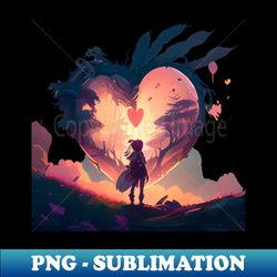Anime Love Heart - Unique Sublimation PNG Download - Instantly Transform Your Sublimation Projects