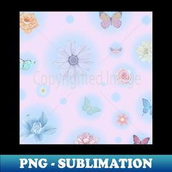 Transparent Bubbles Butterfly Flowers - Instant Sublimation Digital Download - Boost Your Success with this Inspirational PNG Download