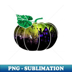 Haunted House Pumpking - Decorative Sublimation PNG File - Capture Imagination with Every Detail