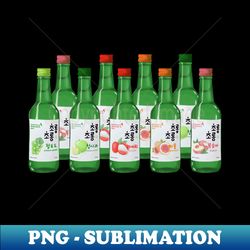 soju bottles drink korean aesthetics graphics illustration - high-resolution png sublimation file - capture imagination with every detail