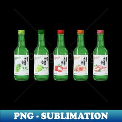 soju bottles drink korean aesthetics graphics illustration - special edition sublimation png file - bring your designs to life